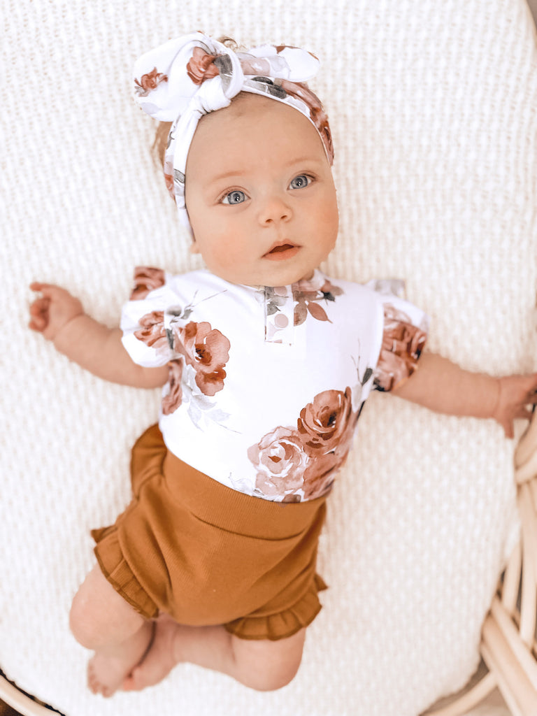 Rosebud Short Sleeve Organic Bodysuit