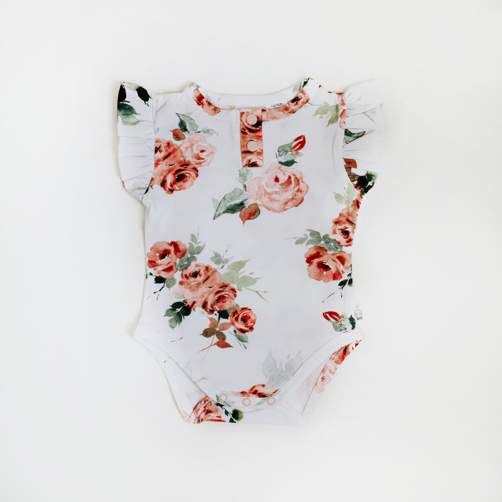 Rosebud Short Sleeve Organic Bodysuit