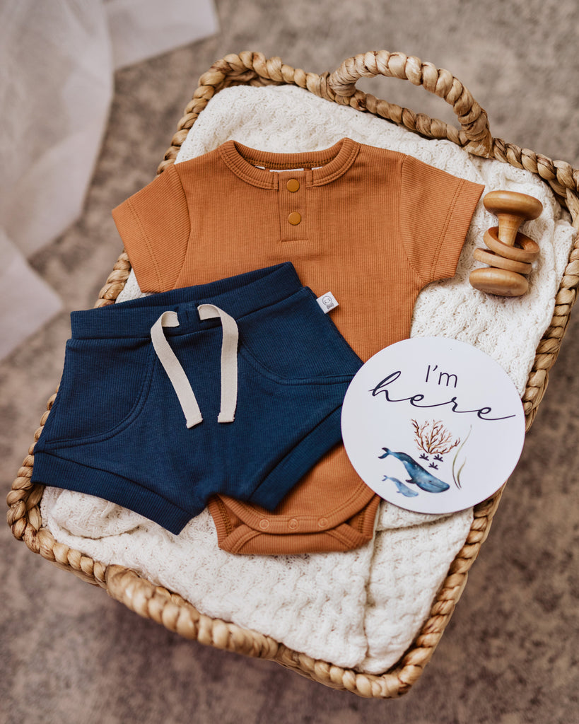 Chestnut Short Sleeve Organic Bodysuit