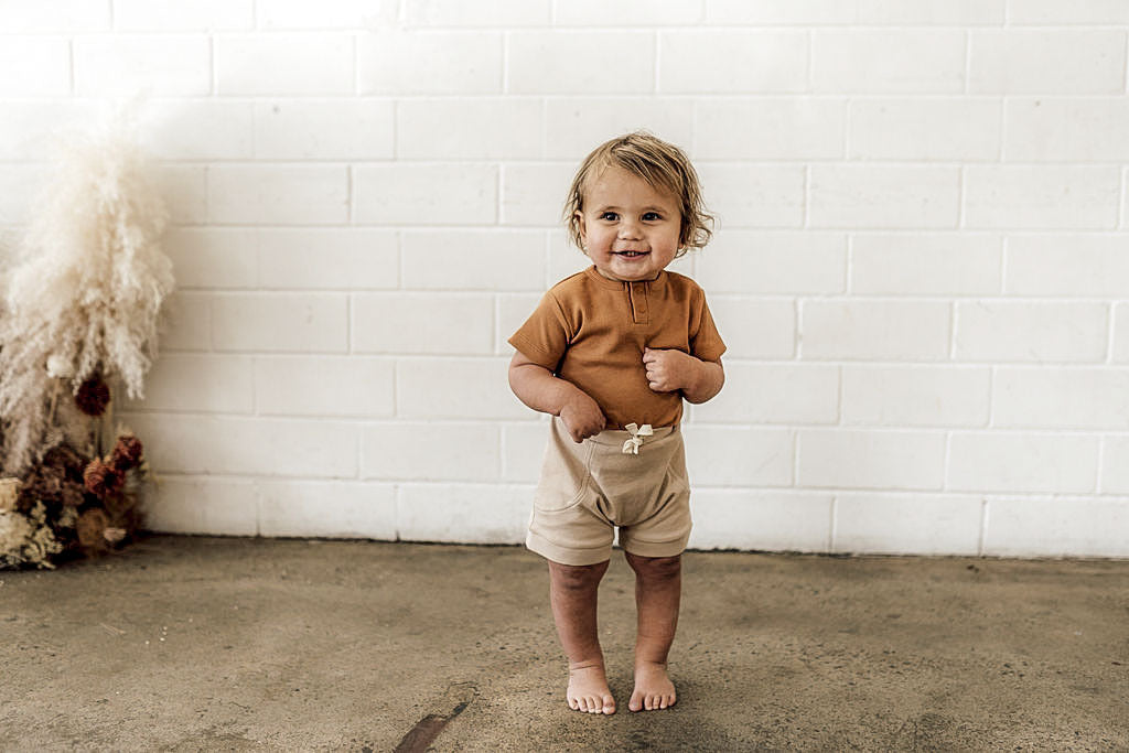 Chestnut Short Sleeve Organic Bodysuit