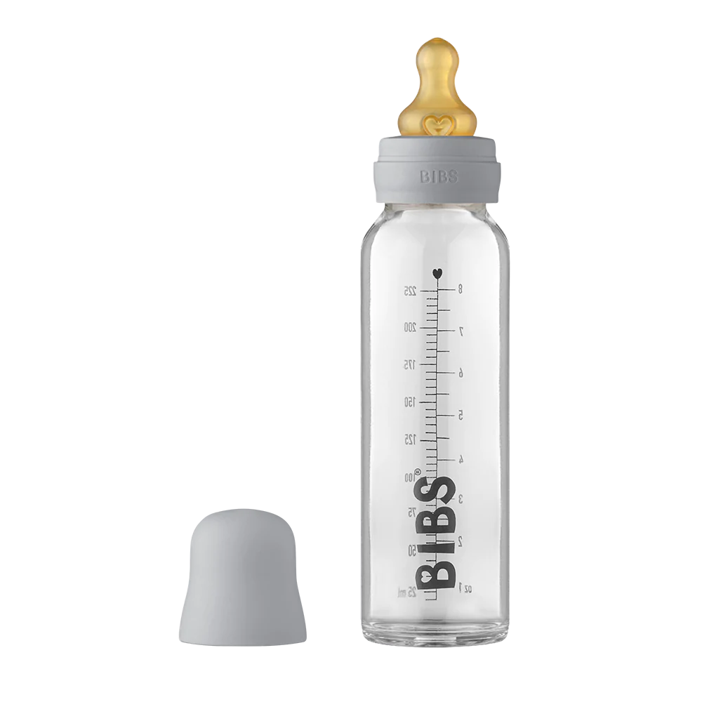 BIBS Glass Bottle Set - 225ml - Cloud (Latex)