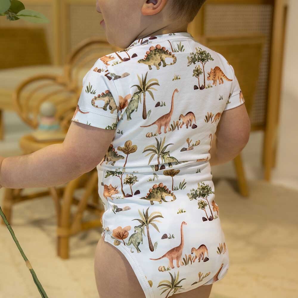 Dino Short Sleeve Organic Bodysuit