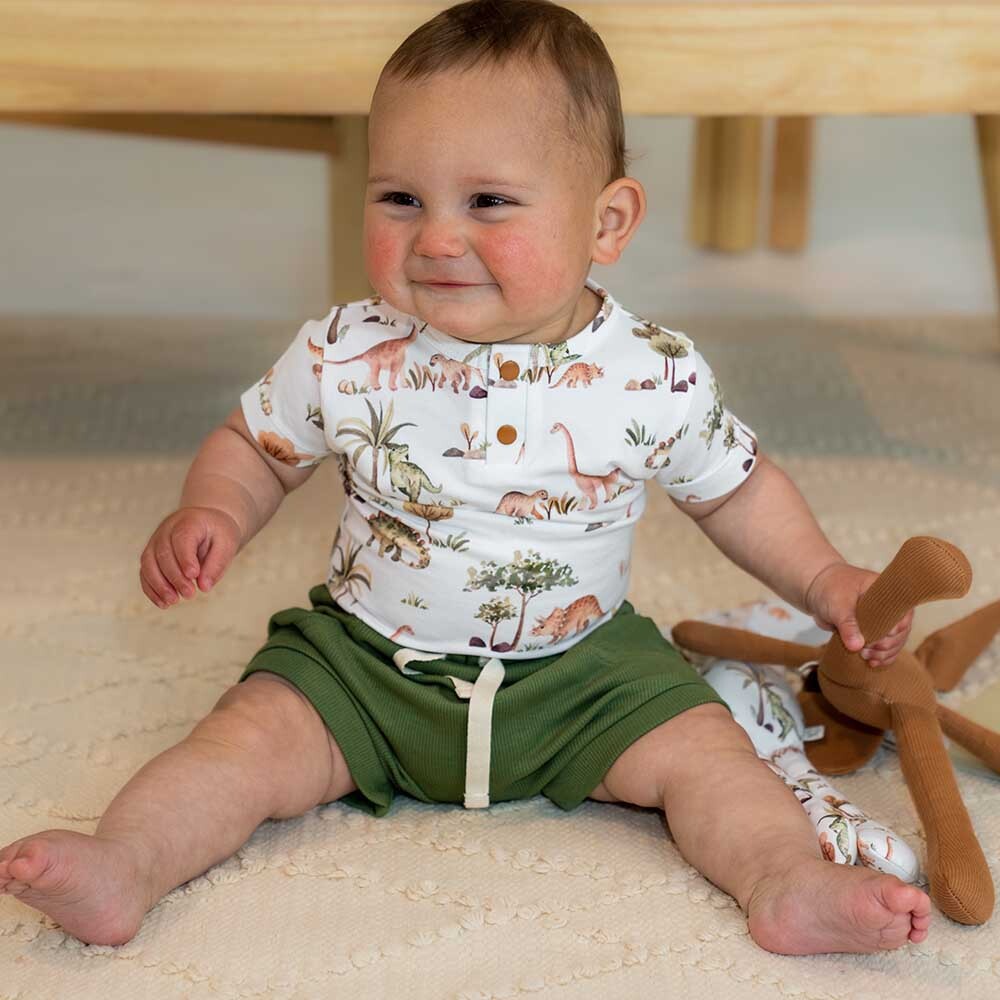 Dino Short Sleeve Organic Bodysuit