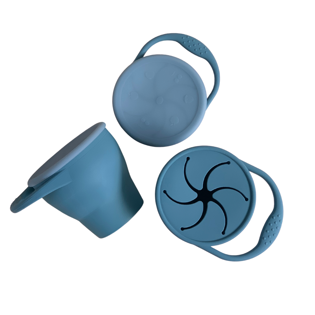 Dusty Blue Collapsible Silicone Snack Cup