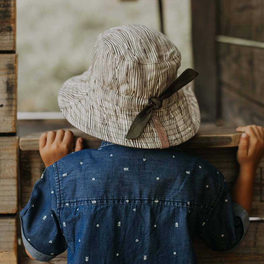 Kids Reversible Bedhead Hats Sun Hat (Bark / Olive)