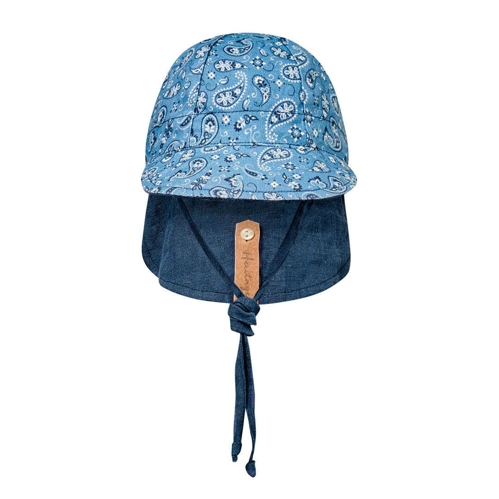Reversible Baby Flap Sun Hat (Paisley / Indigo)