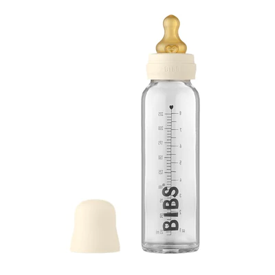 BIBS Glass Bottle Set - 225ml - Ivory (Latex)