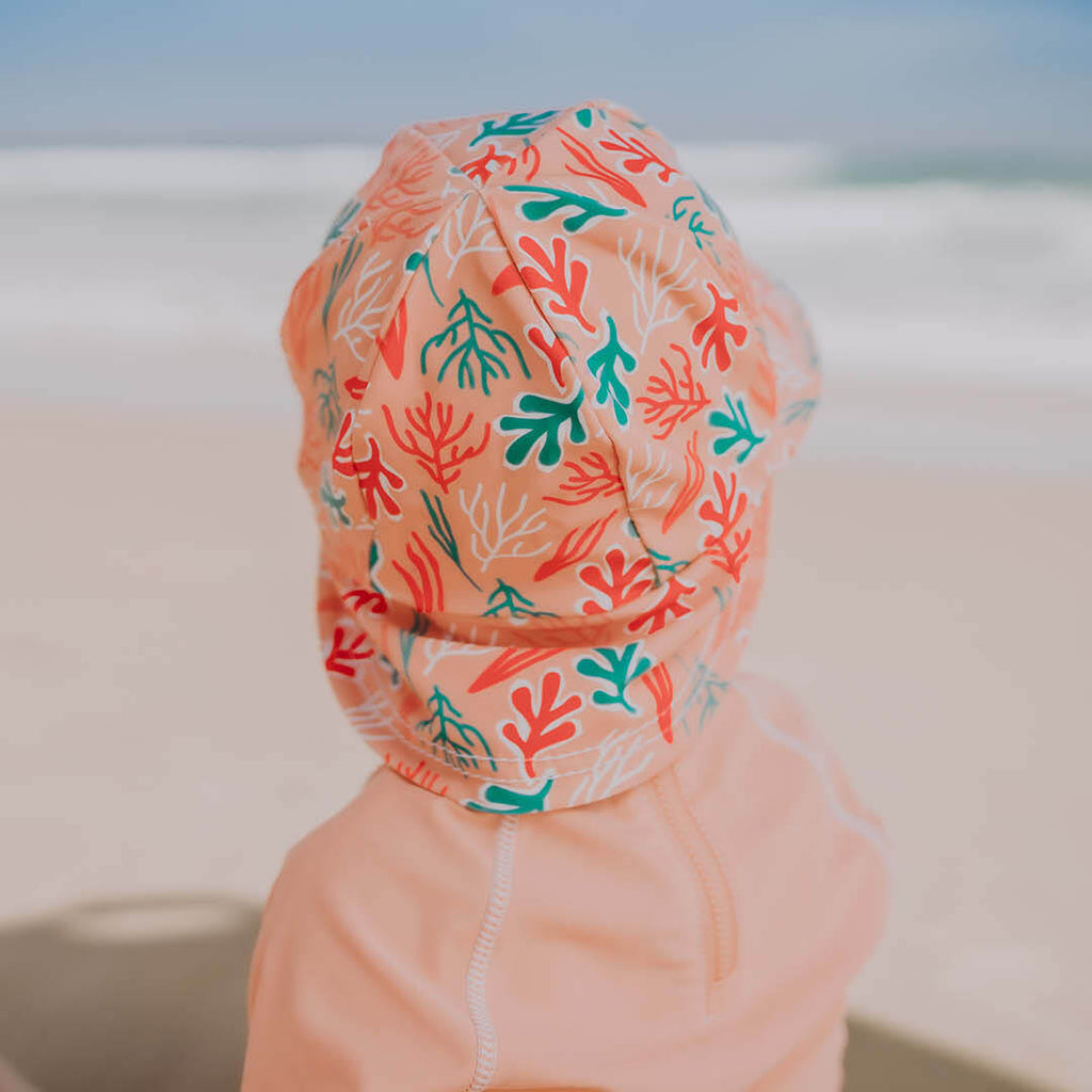 Beach Legionnaire Bedheads Hat Beach Coral Print (Swim)