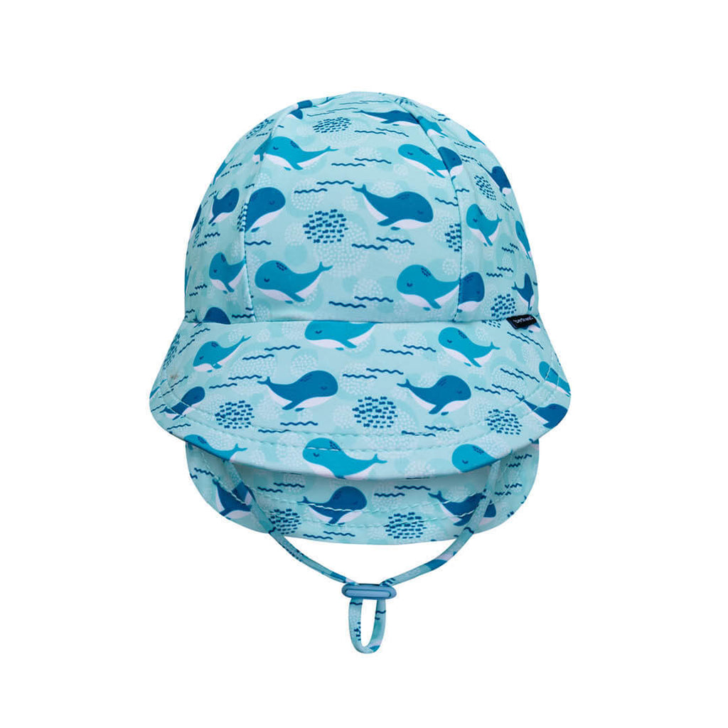 Beach Legionnaire Bedheads Hat Flap Hat Whale Print (Swim)