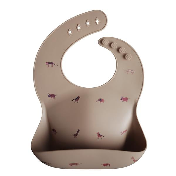 Mushie Silicone Bibs - Safari Brown