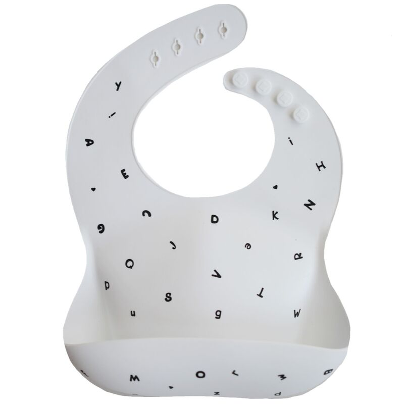 Mushie Silicone Bibs - White Letters