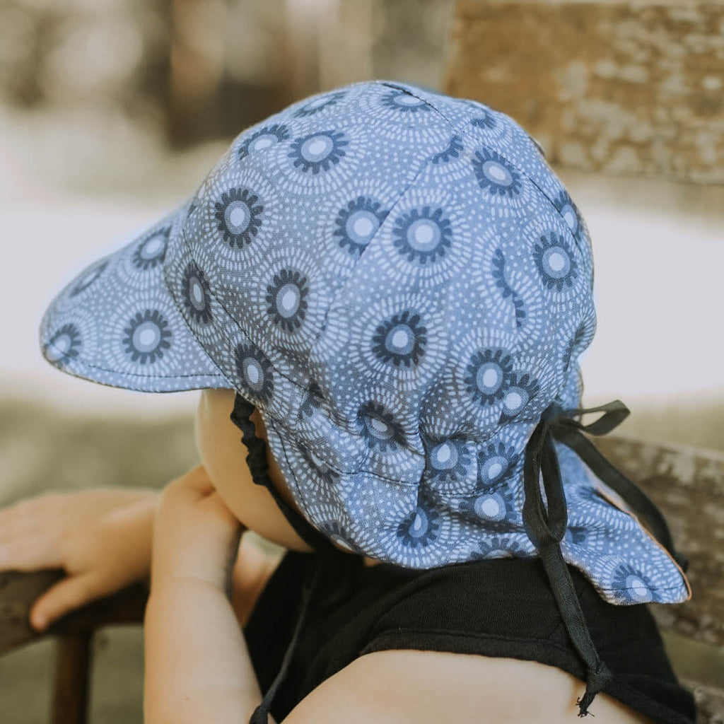 Reversible Bedhead Hats 'Lounger' Baby Flap Sun Hat (Norman/Indigo)