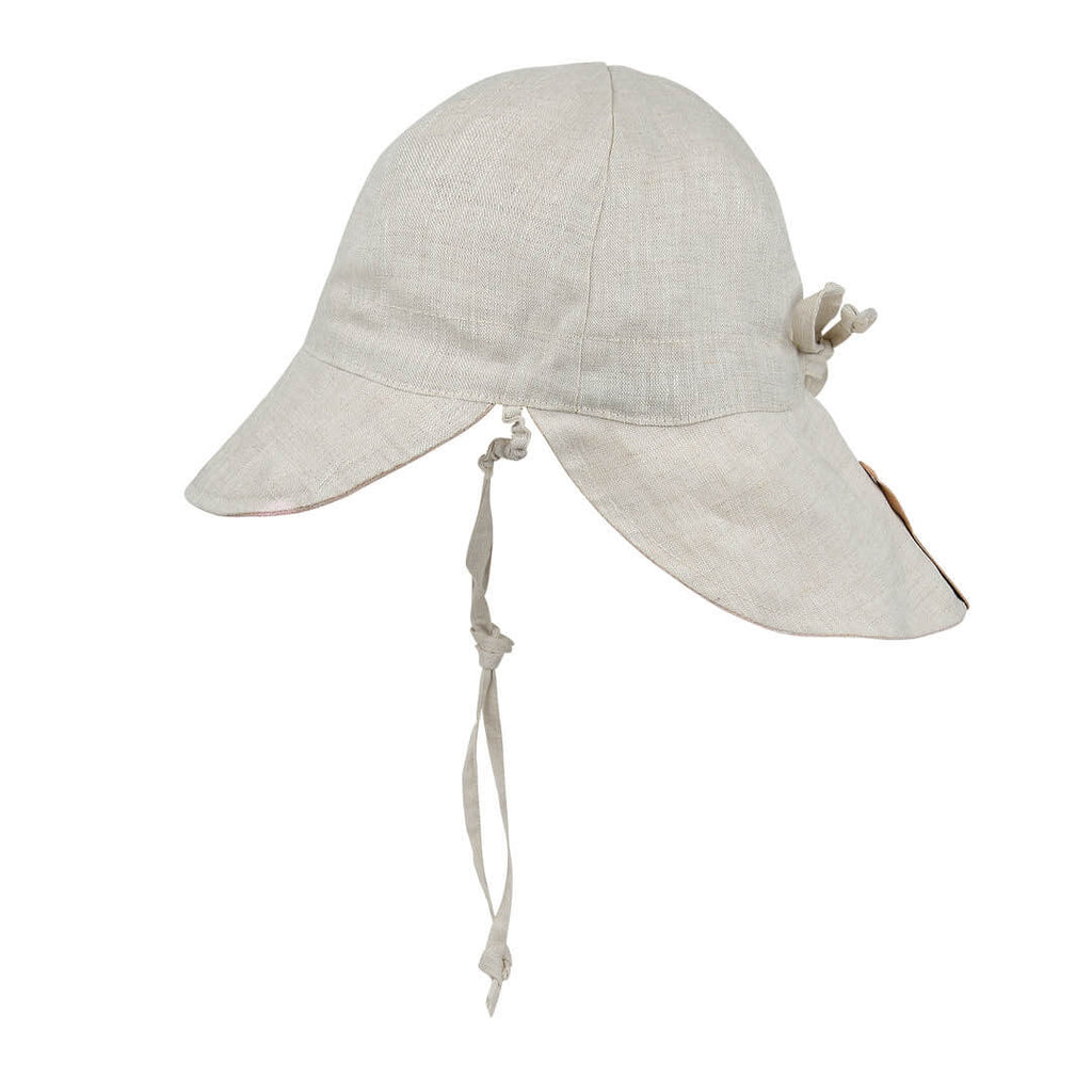 Reversible Bedhead Hats 'Lounger' Baby Flap Sun Hat (Florence/Flax)