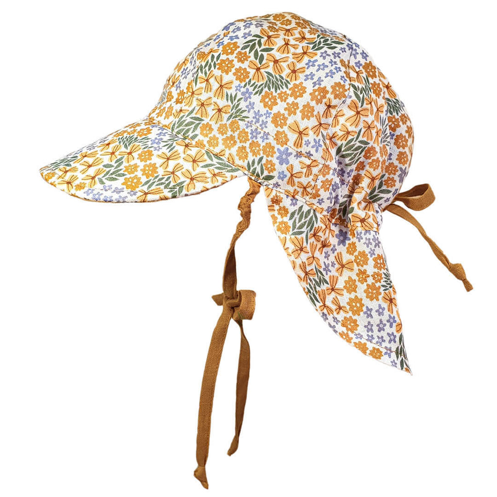 Reversible Bedhead Hats 'Lounger' Baby Flap Sun Hat (Mabel/Maize)