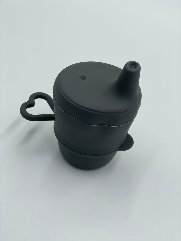 Silicone Sippy Cup with Lid - Charcoal