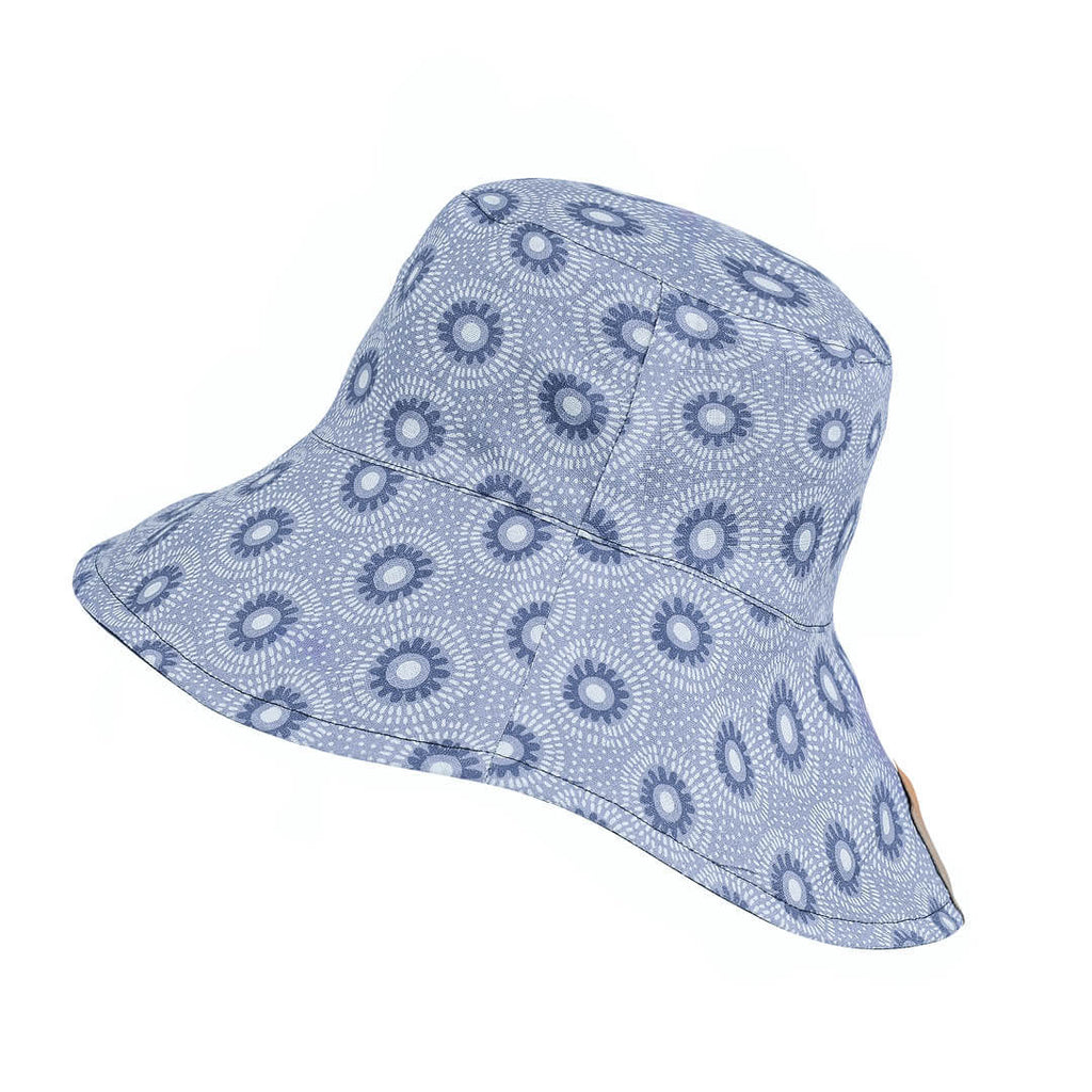 Adults Ladies Reversible Bedhead Hats Sun Hat (Norman/Indigo)